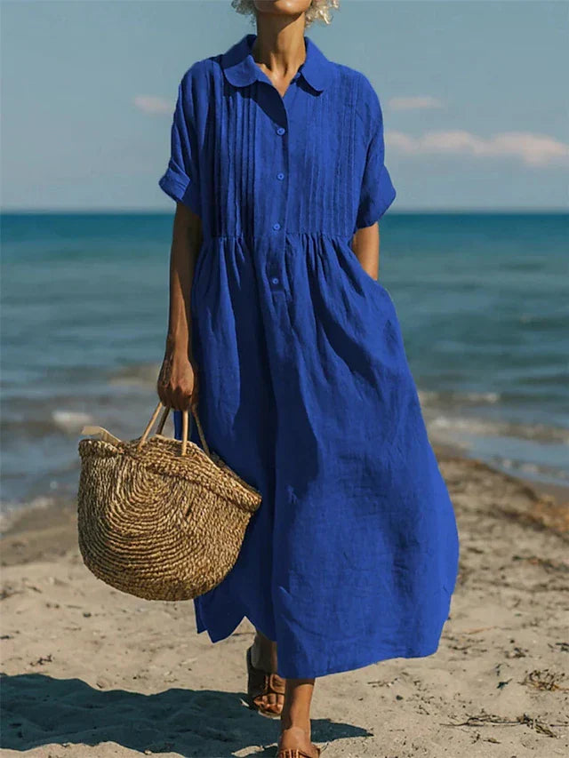 Norielle Chemise košilové midi šaty modré