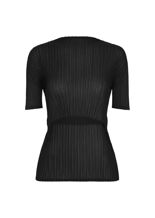 Issey Miyake Sheer Slit Pleats top černý vel. 2