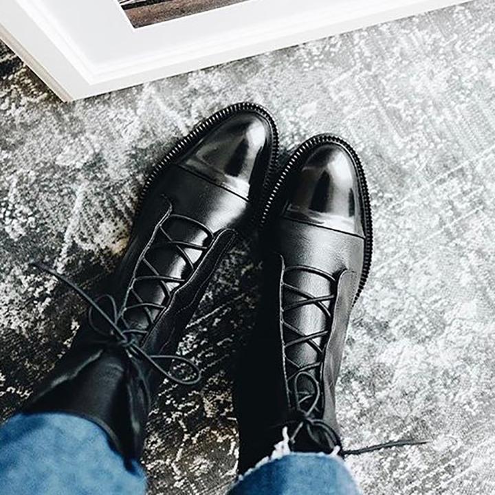 Norielle elegantní šněrovací kotníkové boty černé