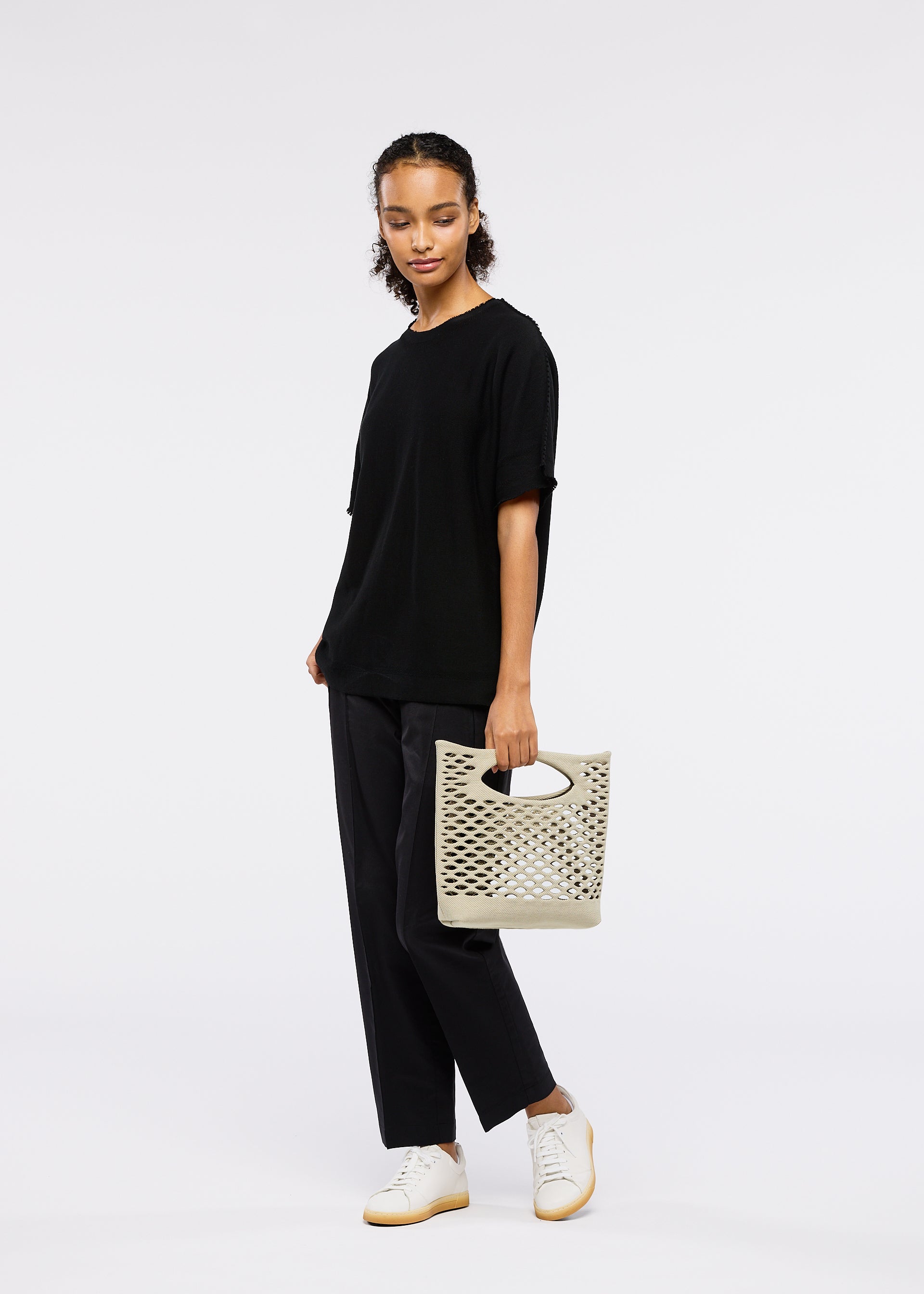 Issey Miyake Mokko Basket tote černohnědá pletená
