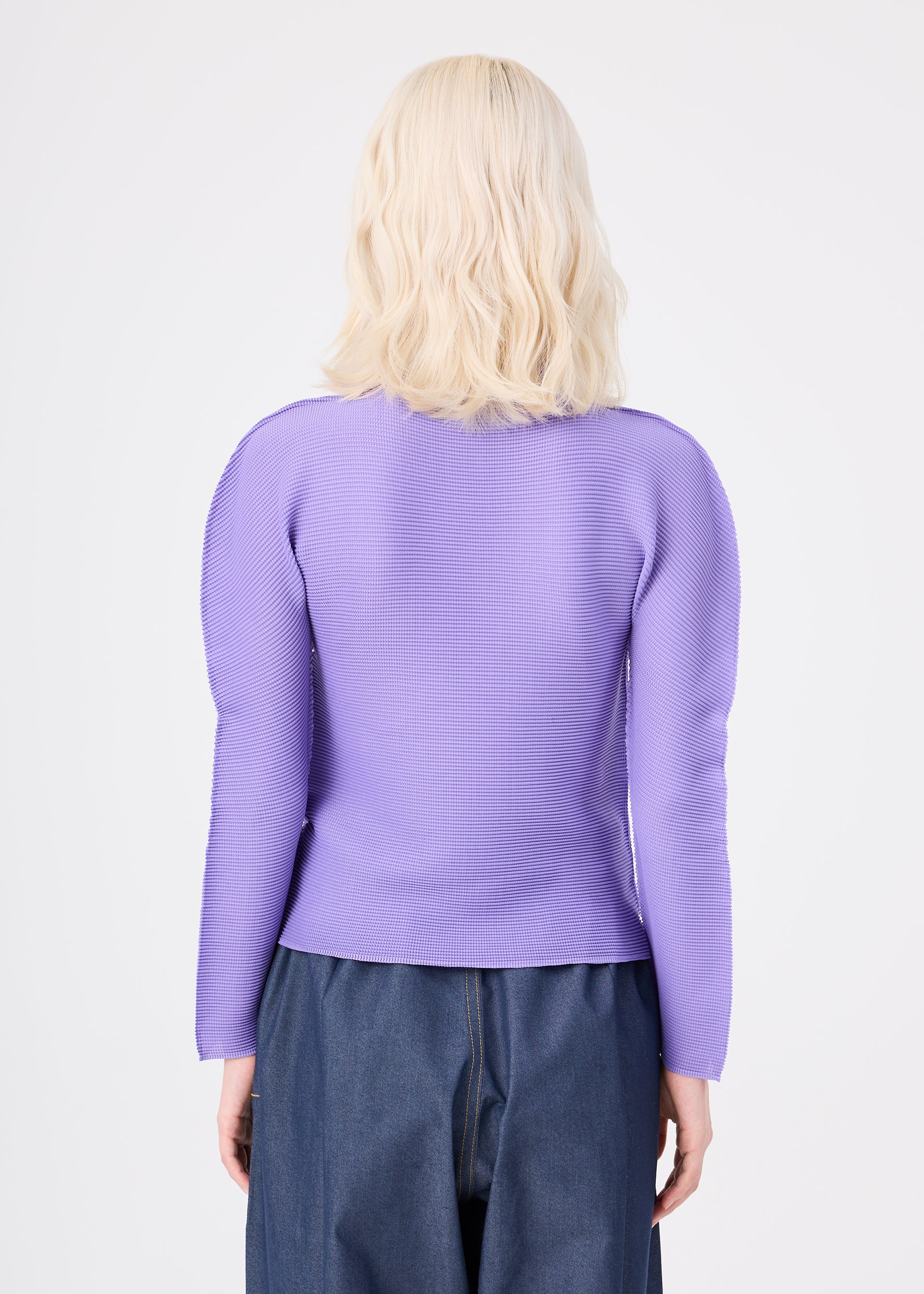 Issey Miyake Stretch Pleats 3 top rumělká elastický