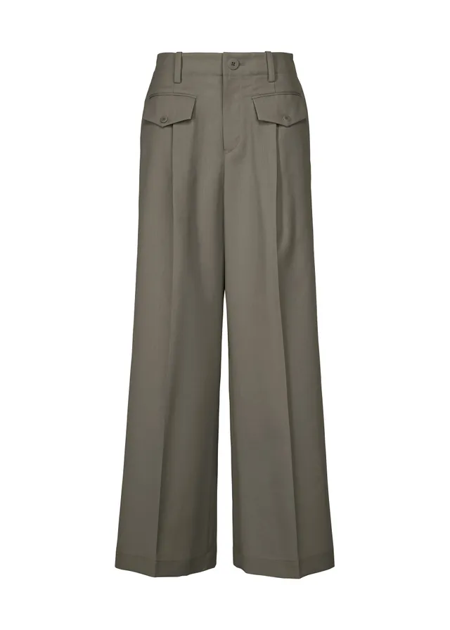 Issey Miyake Lustrous Wool kalhoty šedé vlněné