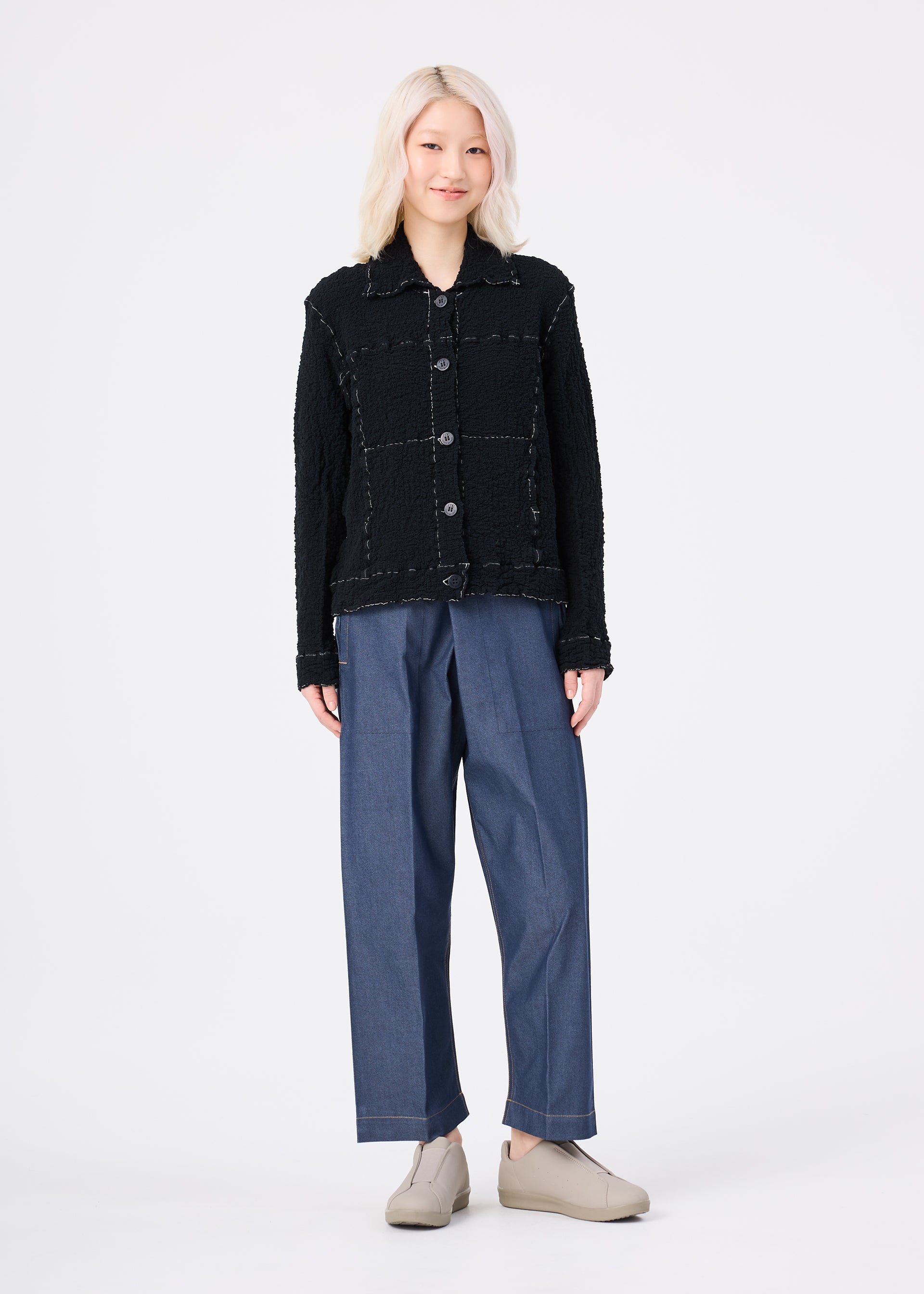 Issey Miyake Cauliflower Color 1 bunda černá bavlněná