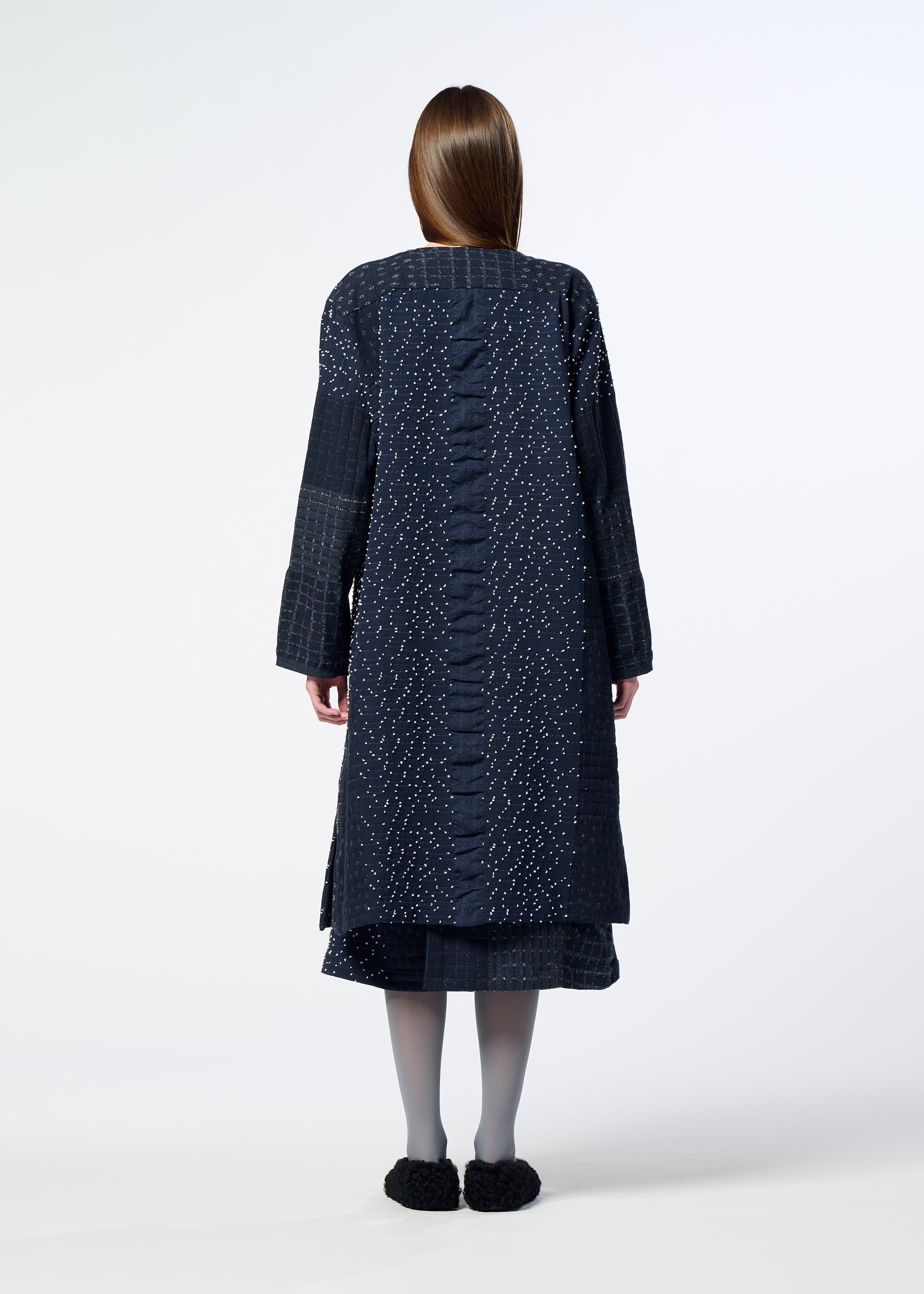 Issey Miyake Collage Stretch kabát dark brown kostka vel.2