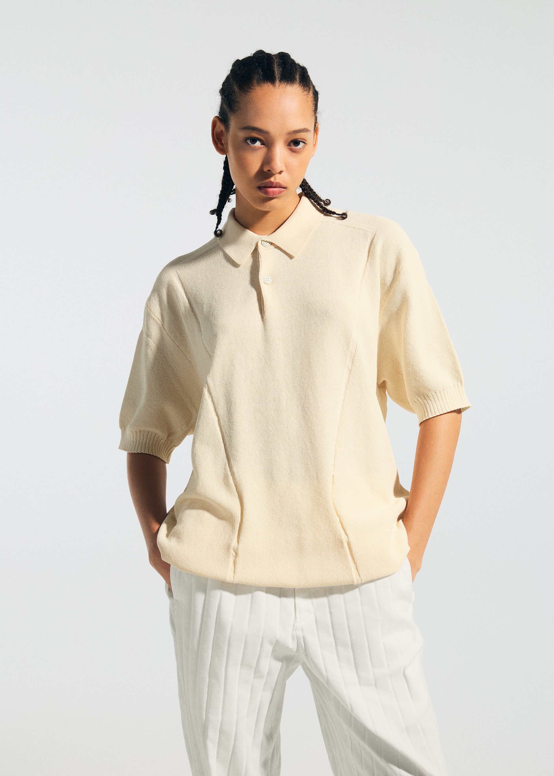 ISSEY MIYAKE TYPE-K 003-2 polokošile smetanová