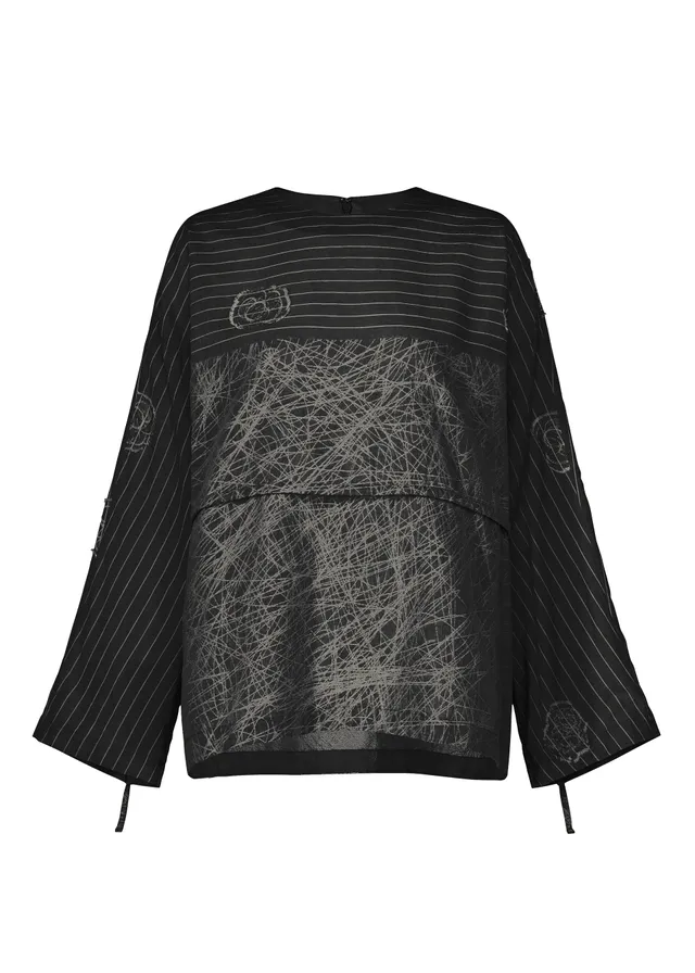Issey Miyake One Stroke Draw top černý žakár vel. 2