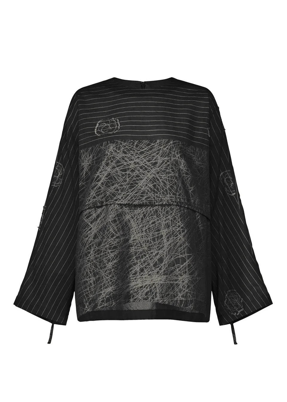 Issey Miyake One Stroke Draw top černý žakár vel. 2