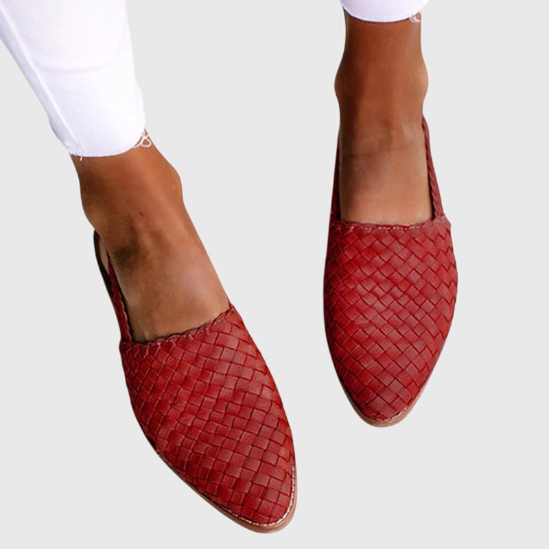Norielle mules dámské světle hnědé pletené špičaté