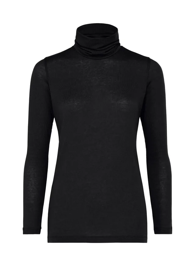 Issey Miyake Wool Mix Jersey rolák černý vlněný