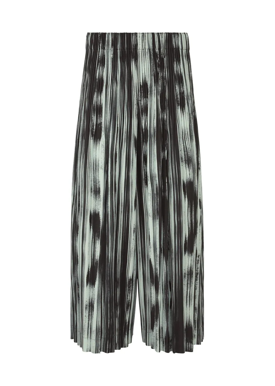 Issey Miyake Homme Plissé Brushstroke Stripe kalhoty černé plisované