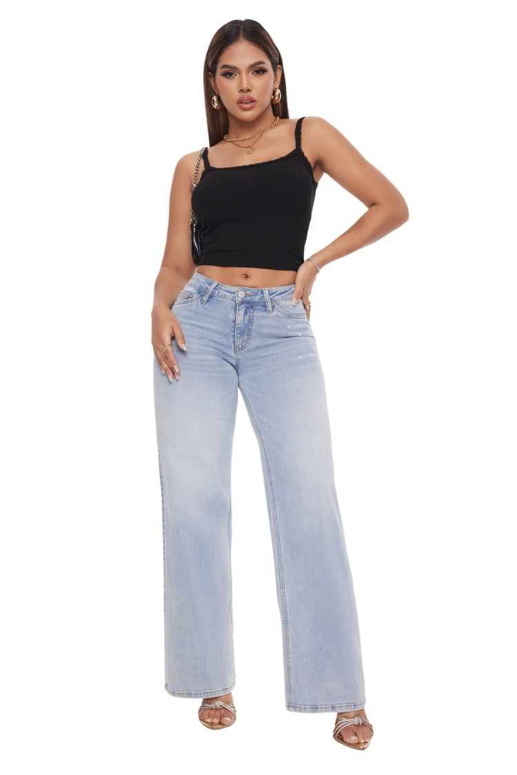 Norielle dámské džíny wide leg světle modré