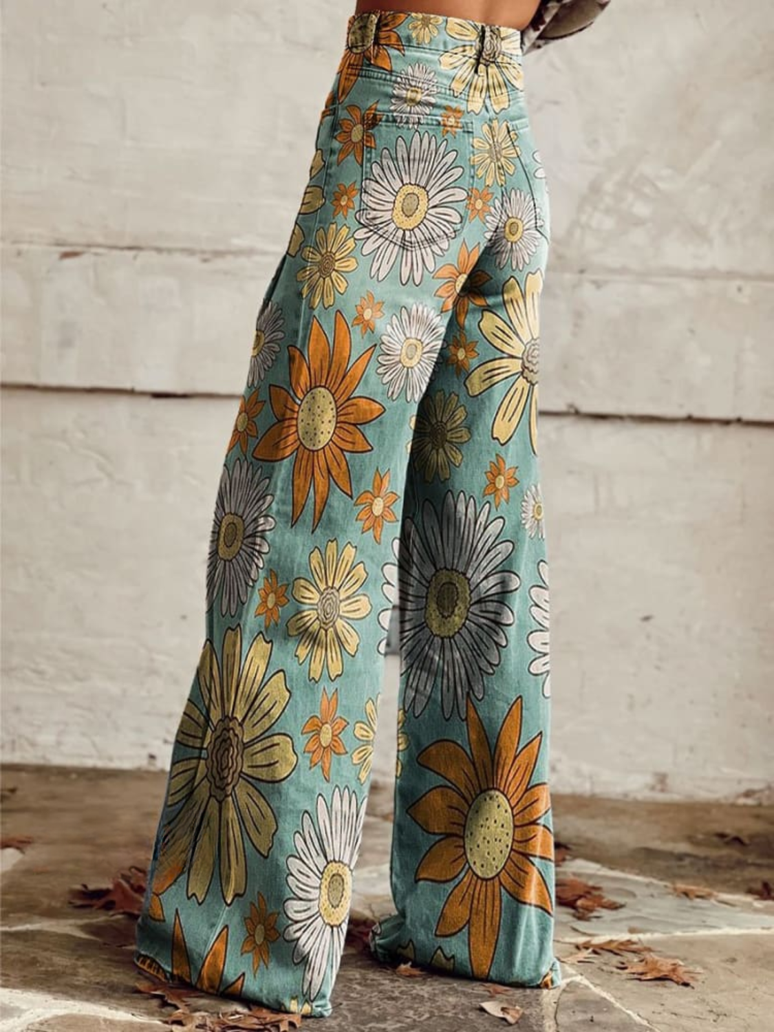 Norielle Floral dámské široké kalhoty květované S