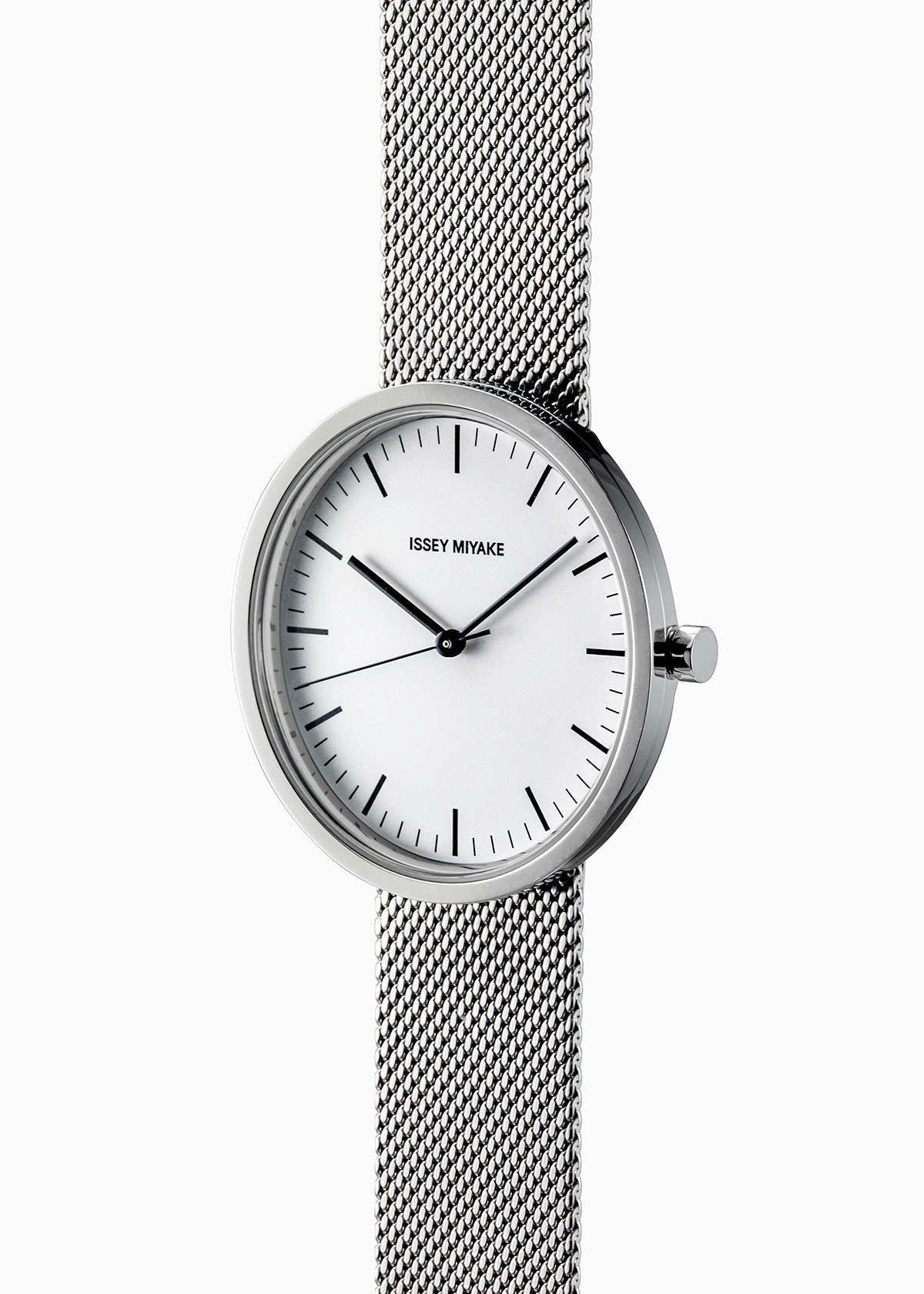 Issey Miyake Ellipse hodinky stříbrné elegantní