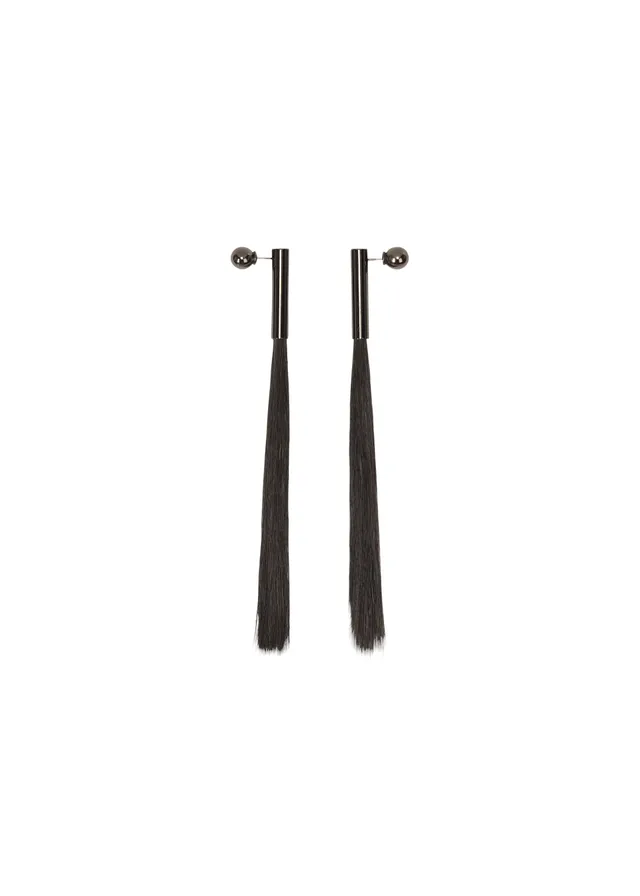 Issey Miyake Hair Strand Acc náušnice černá umělé vlasy