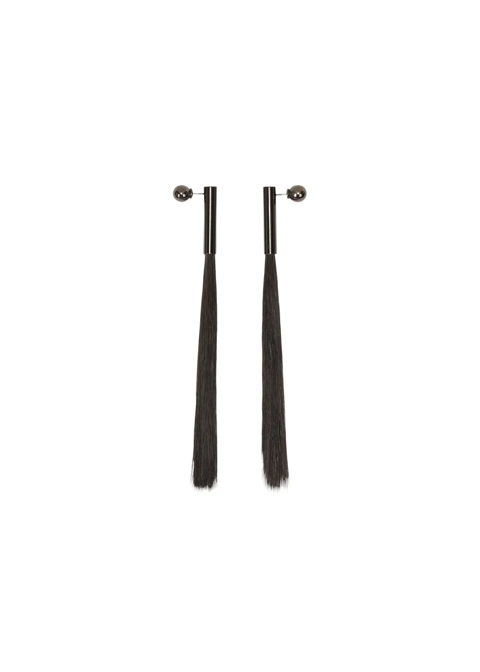 Issey Miyake Hair Strand Acc náušnice černá umělé vlasy