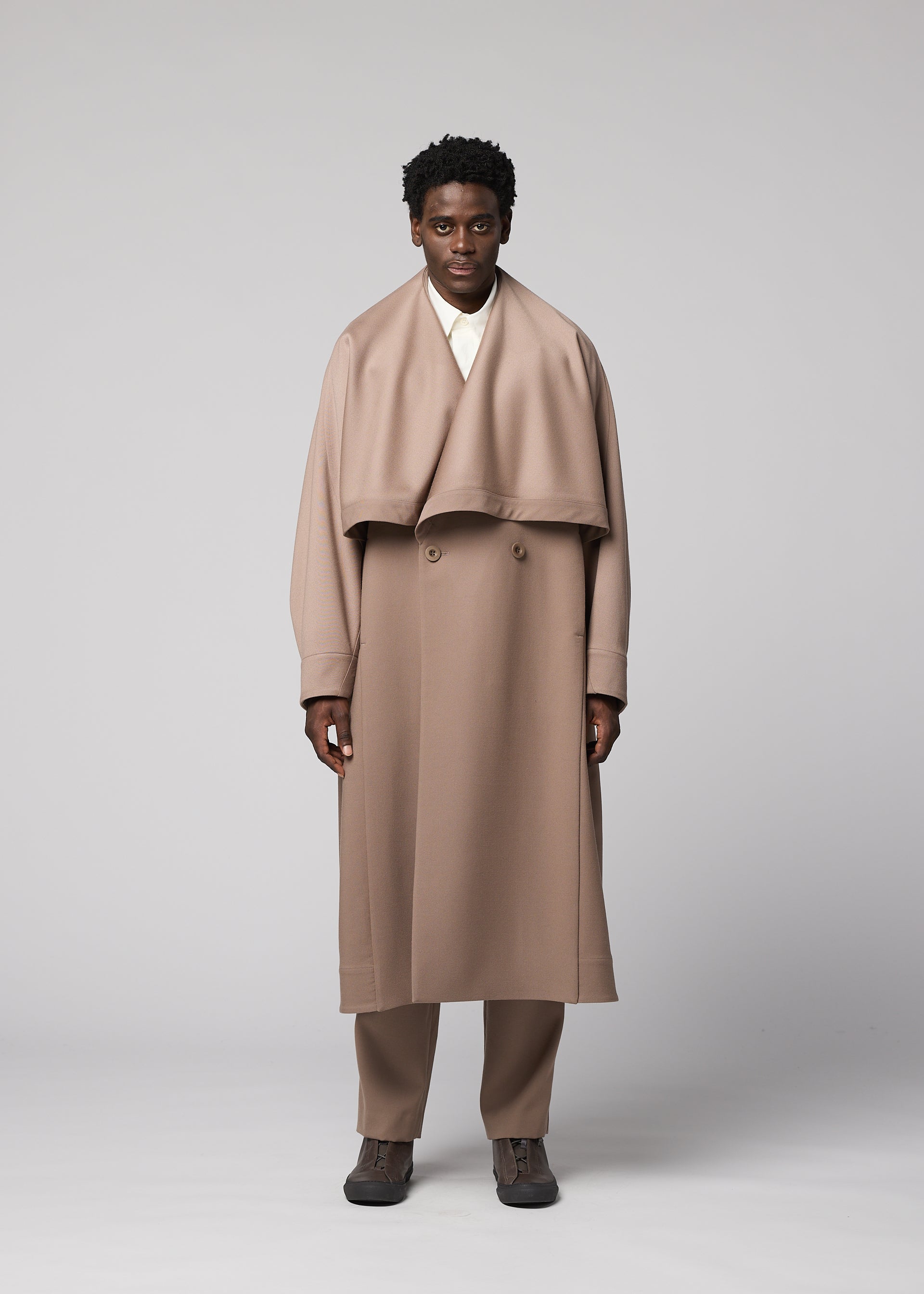 Issey Miyake Front Back kabát černý vel. 2 vlněný