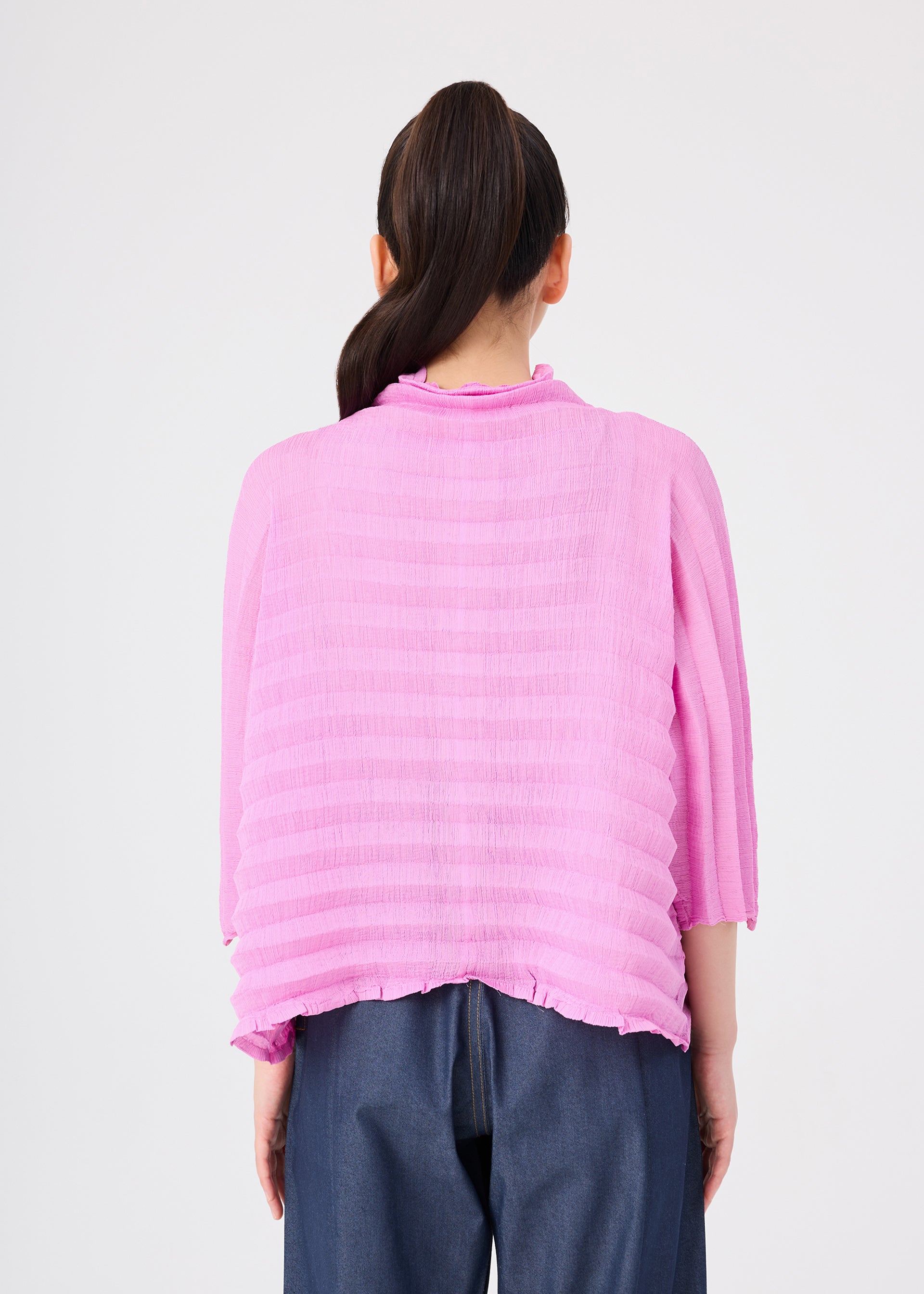 Issey Miyake Accordion See-Through Crepe kardigan gray