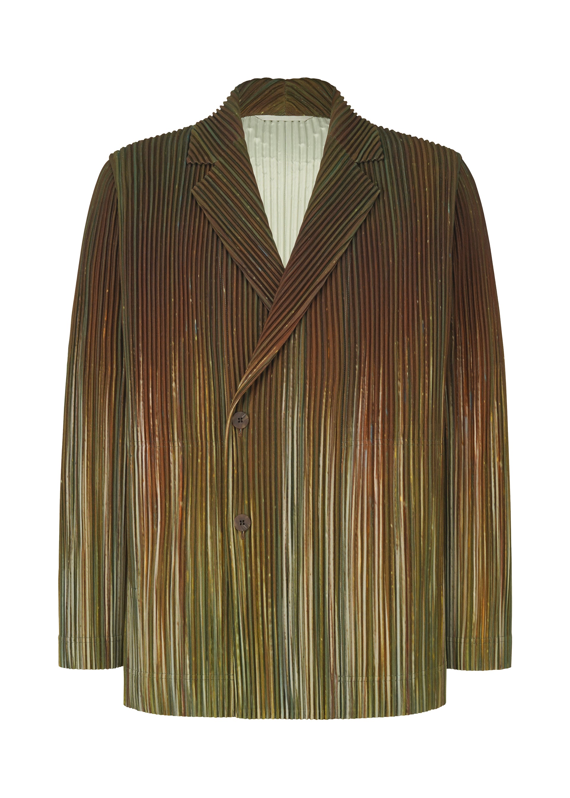 Issey Miyake Paint Brush sako hnědé gradient dvojřadé