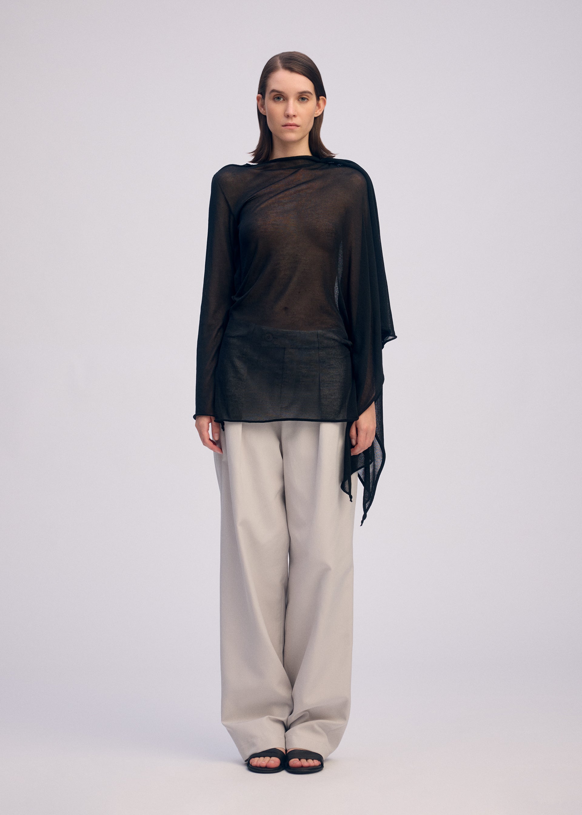Issey Miyake Concealed Knit úpletový top Black lyocell
