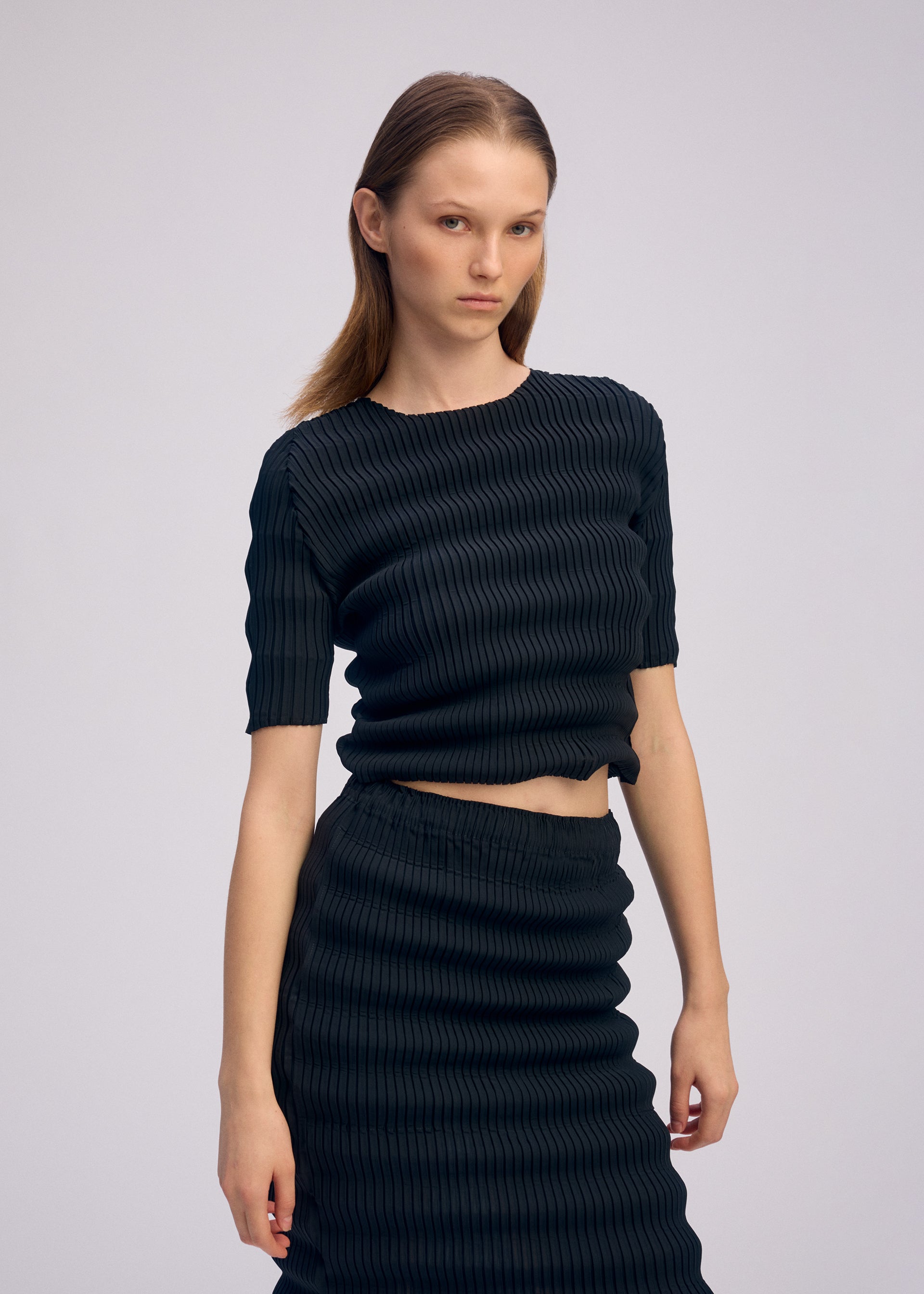 Issey Miyake Spring Pleats top černý vel. 2 plisovaný