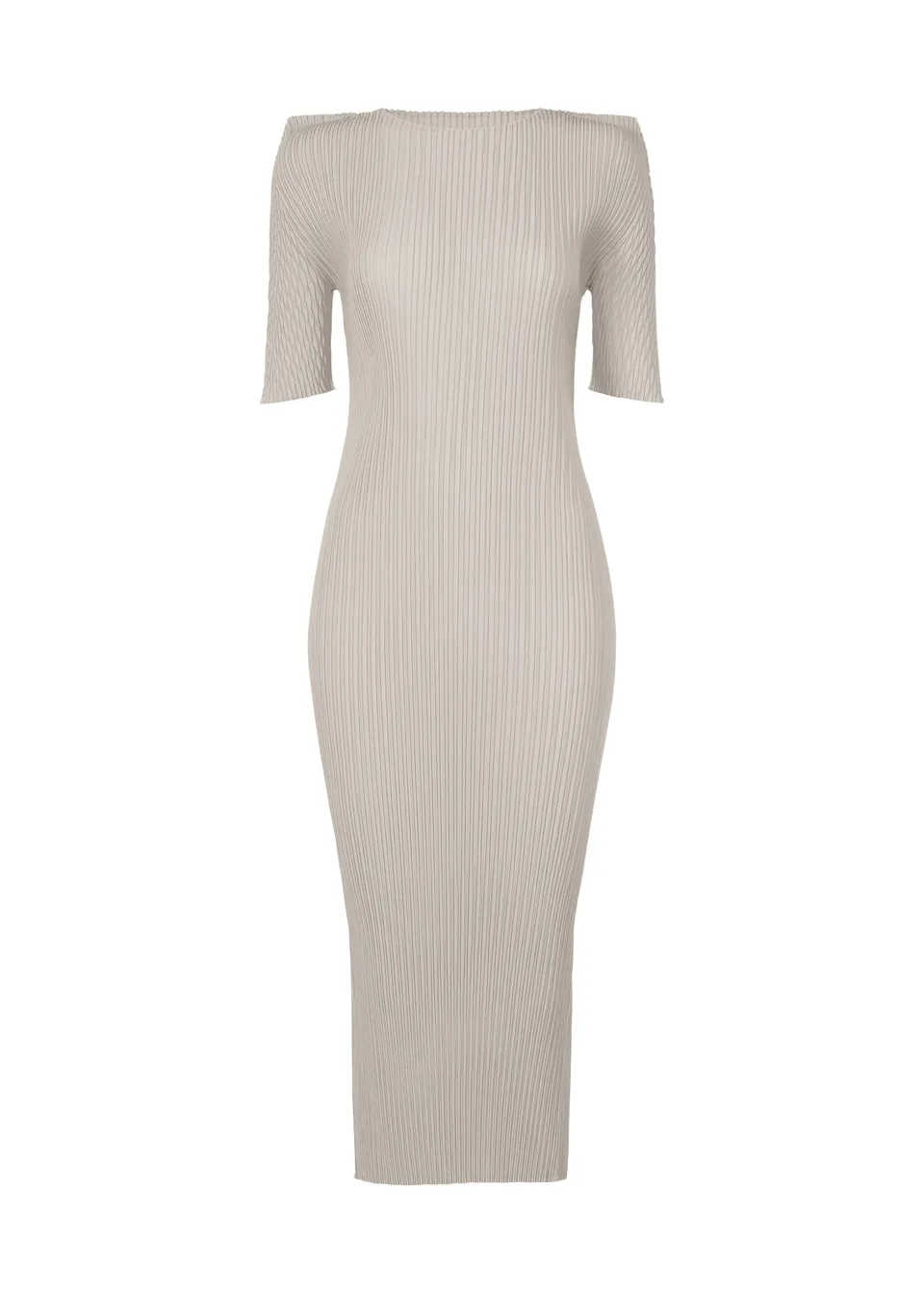 Issey Miyake Box Shoulder Pleats šaty světle šedá vel. 2 plisované