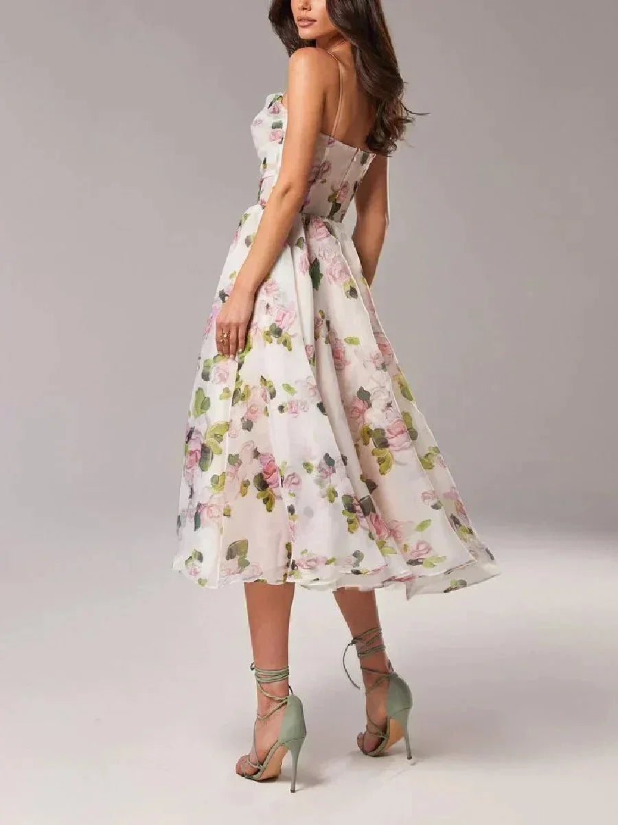Norielle Midi Bustier Fleurie šaty midi fialová květované