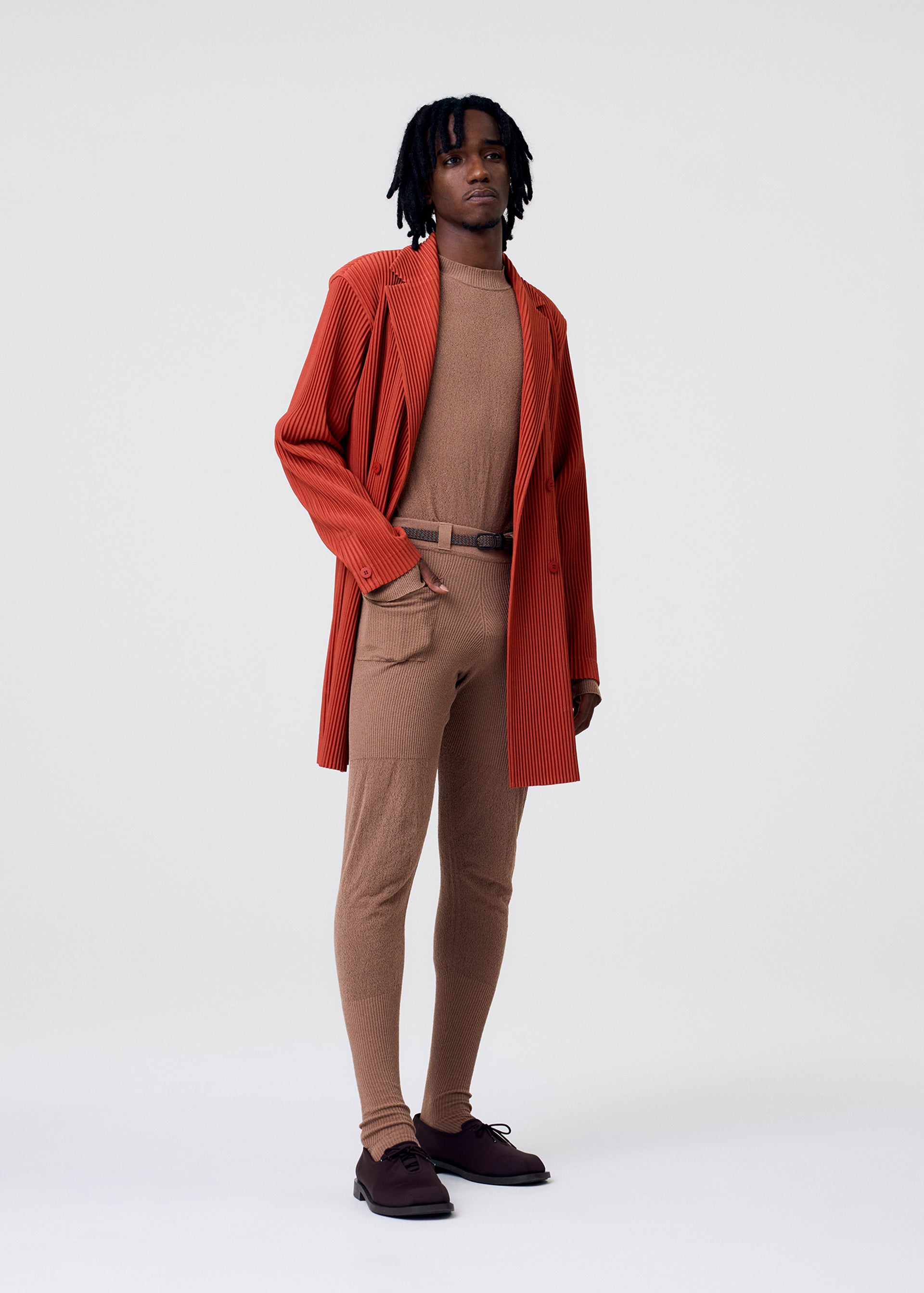 Issey Miyake Knit Unraveled pletené kalhoty Black průsvitné