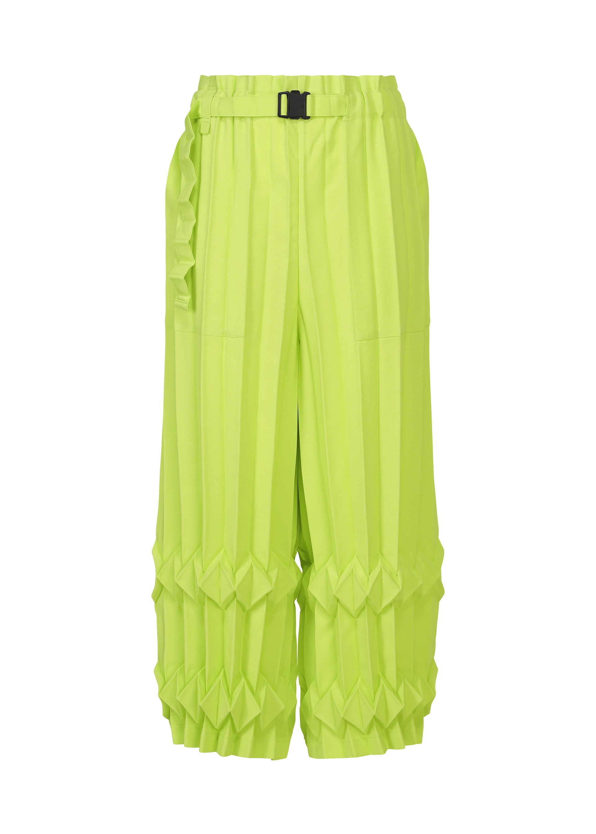 Issey Miyake Tree Pleats kalhoty černé široké plisované