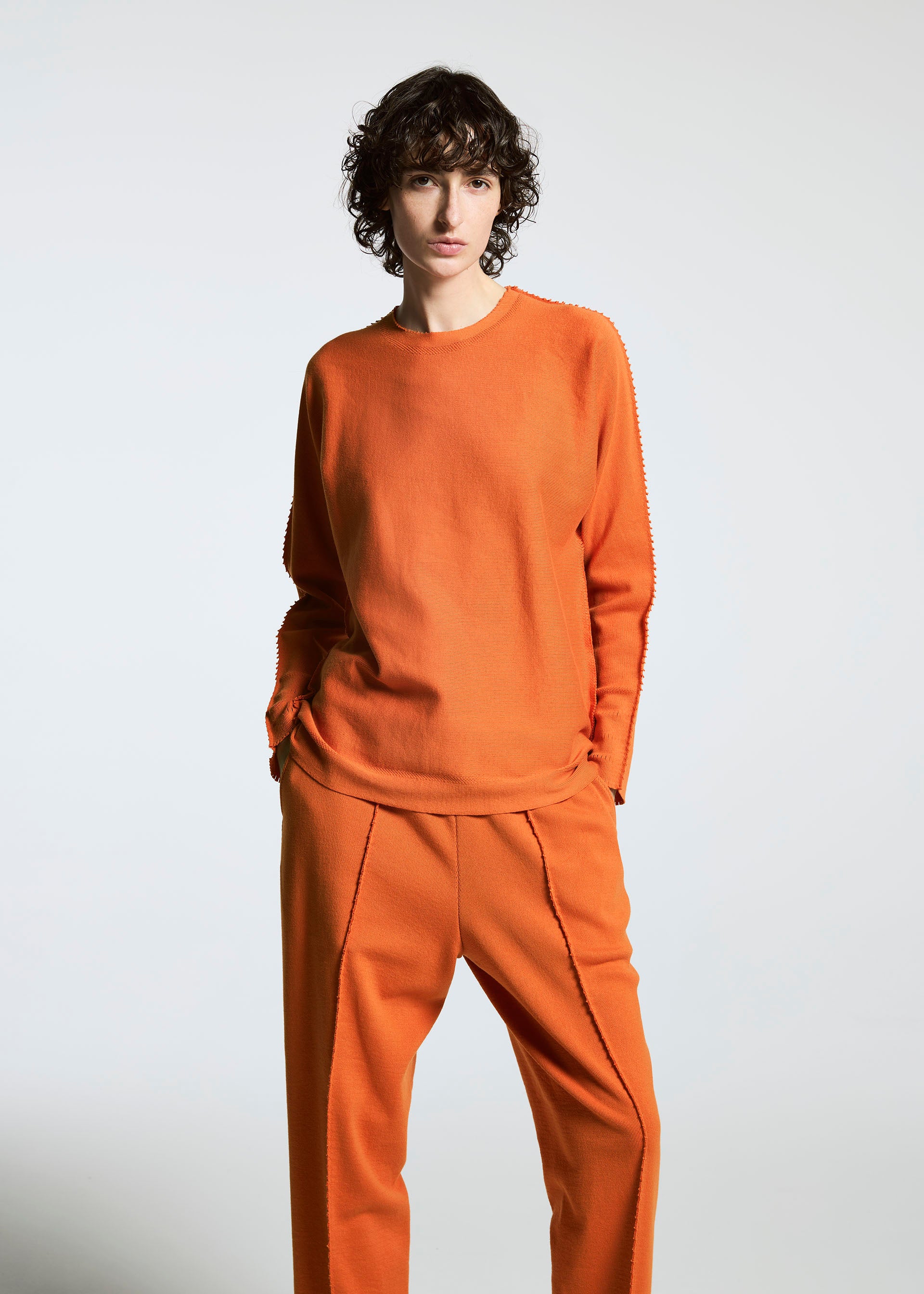 Issey Miyake Type-A 001-3 kalhoty hnědé pletené