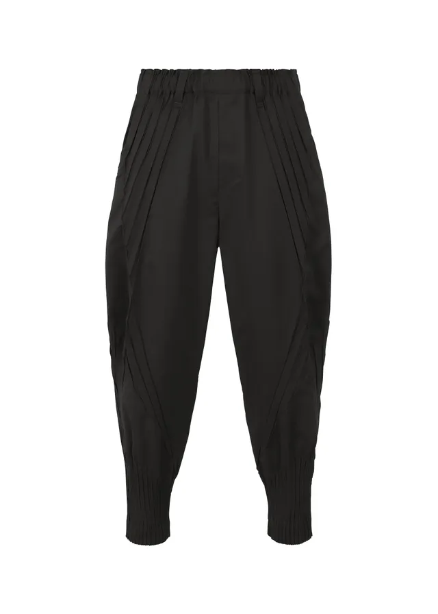 Issey Miyake Type-S Basics cropped kalhoty Black strečové