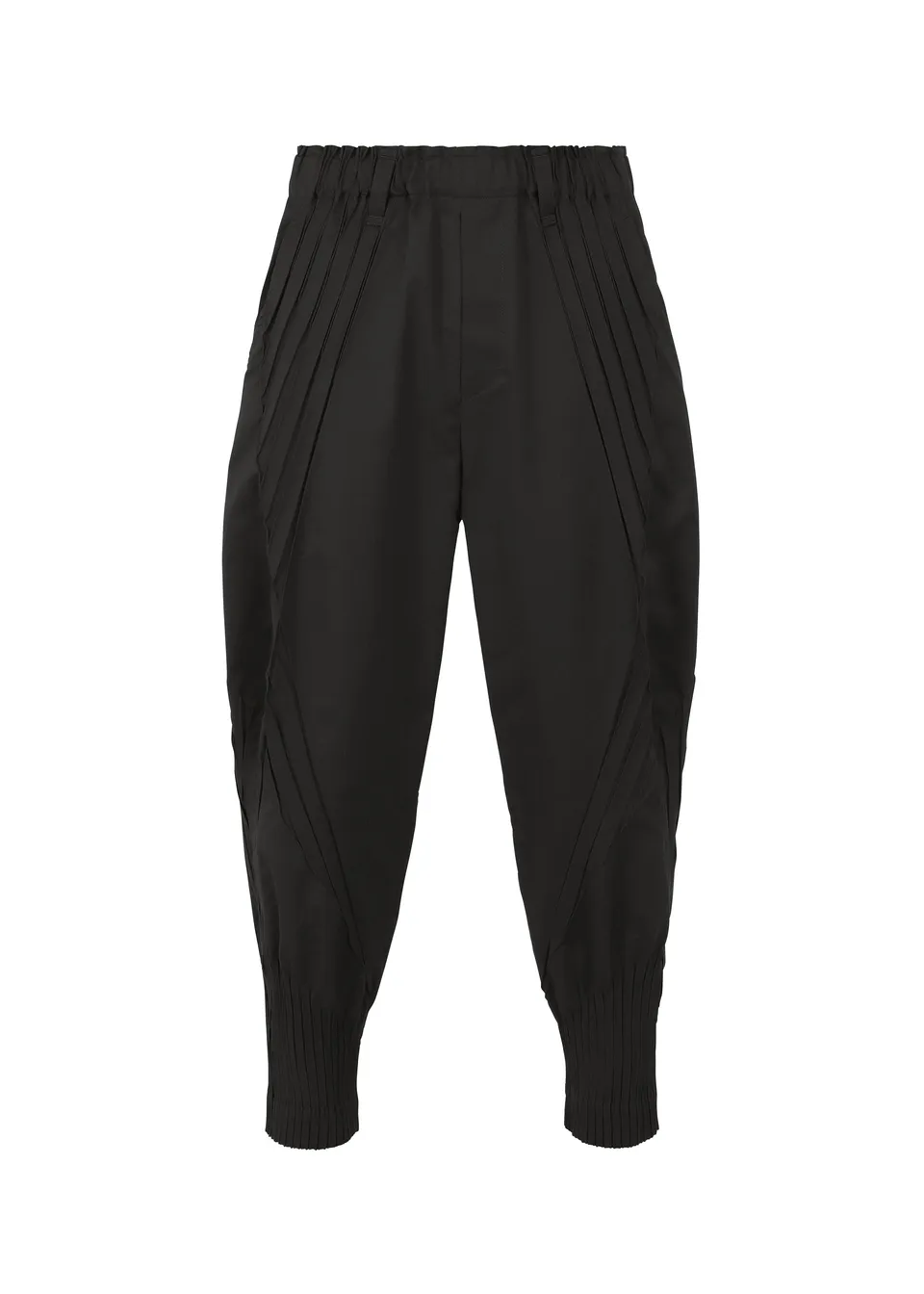 Issey Miyake Type-S Basics cropped kalhoty Black strečové
