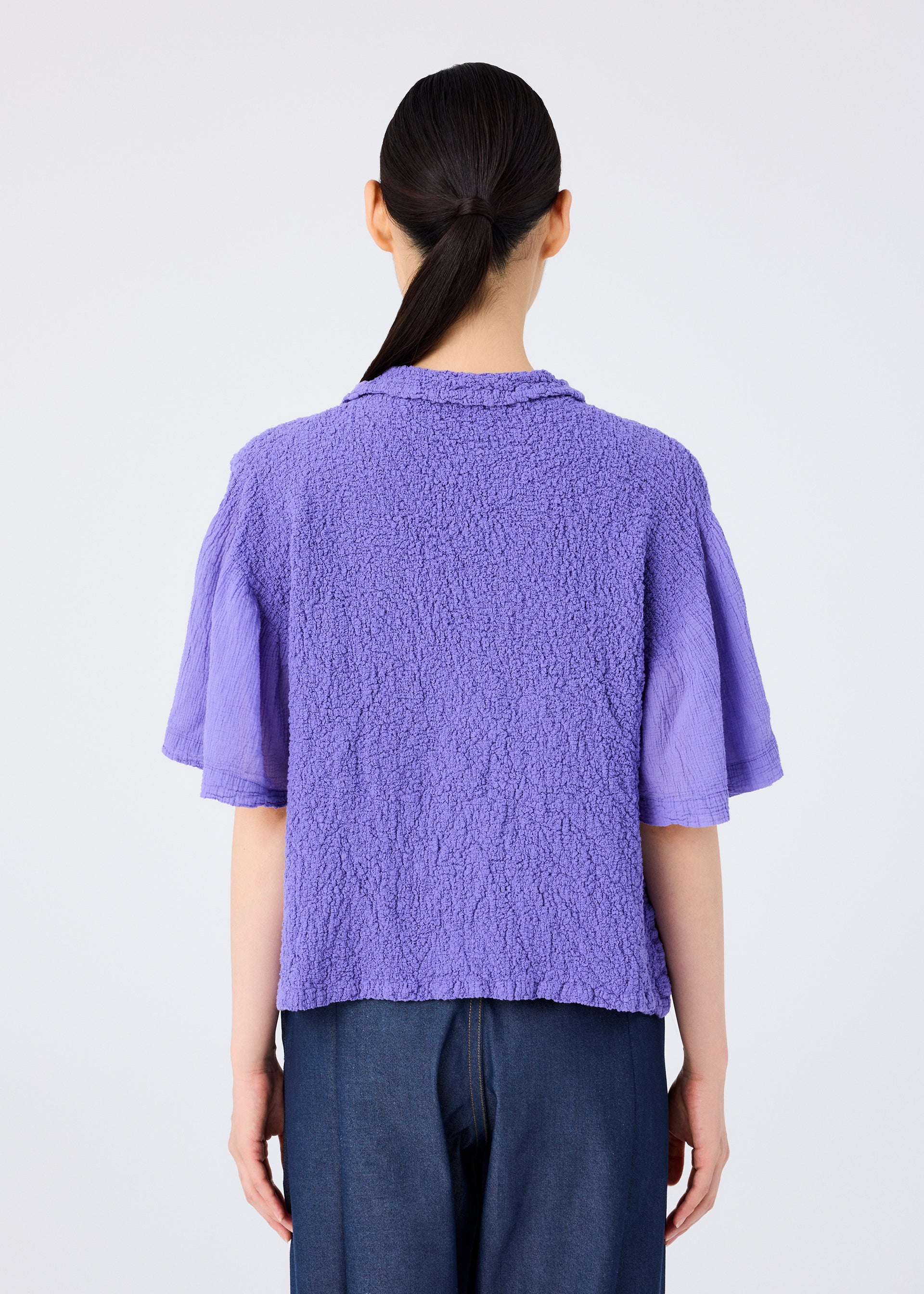 Issey Miyake Sheer Cauliflower top černý streč