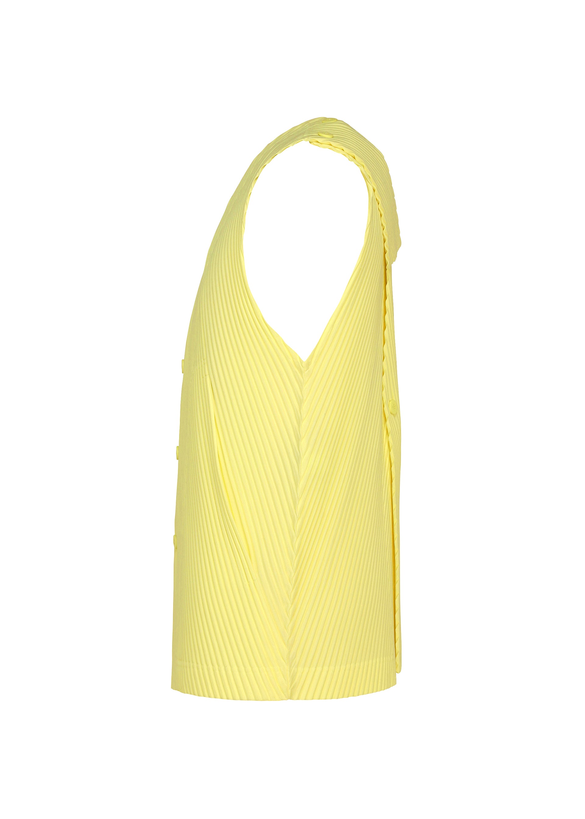 Issey Miyake Homme Plissé Slash vesta černá rozepínací