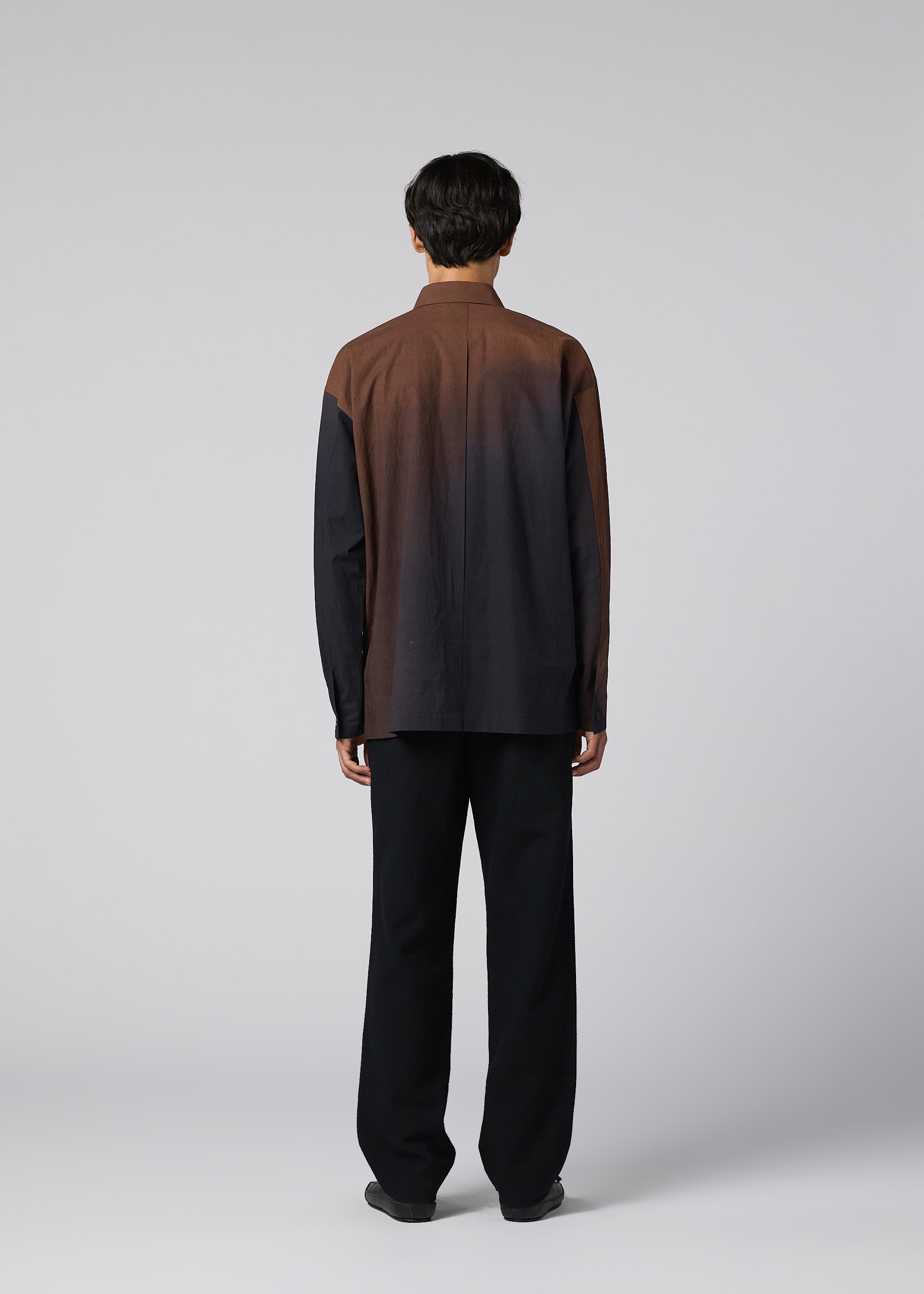 Issey Miyake DAWN SHIRT košile hnědá s potiskem