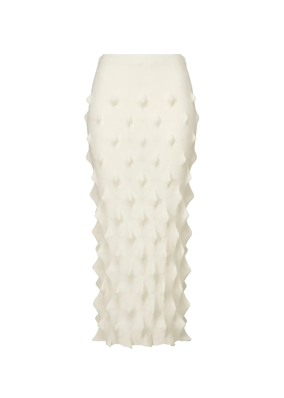 Issey Miyake HaaT Zig Zag Knit sukně bílá organická bavlna