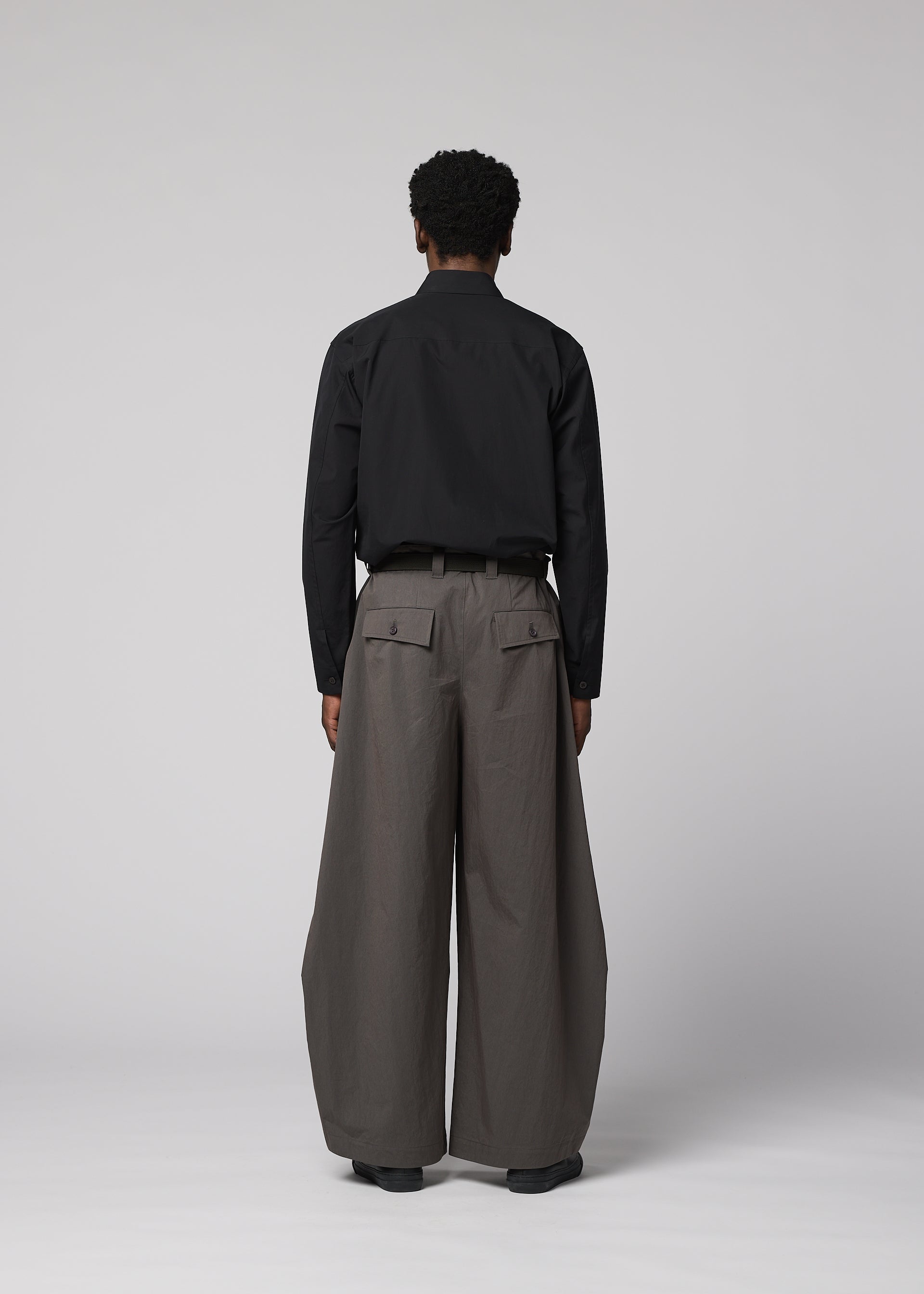 Issey Miyake Overlap kalhoty brown široké