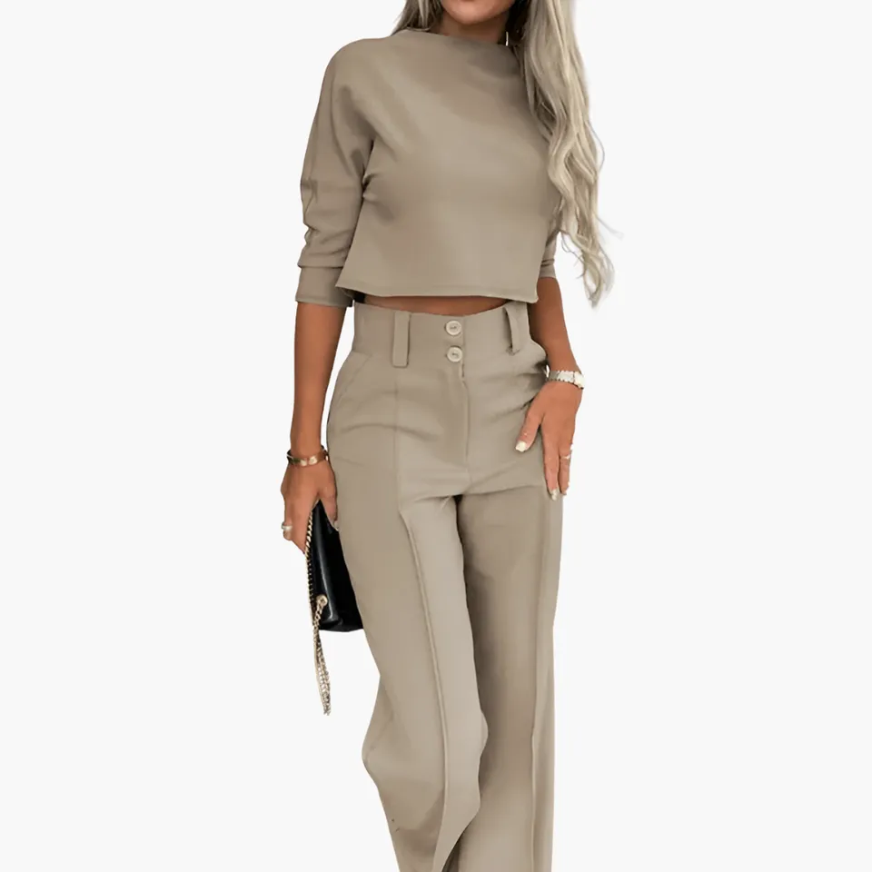Norielle elegantní kalhotová souprava kaki