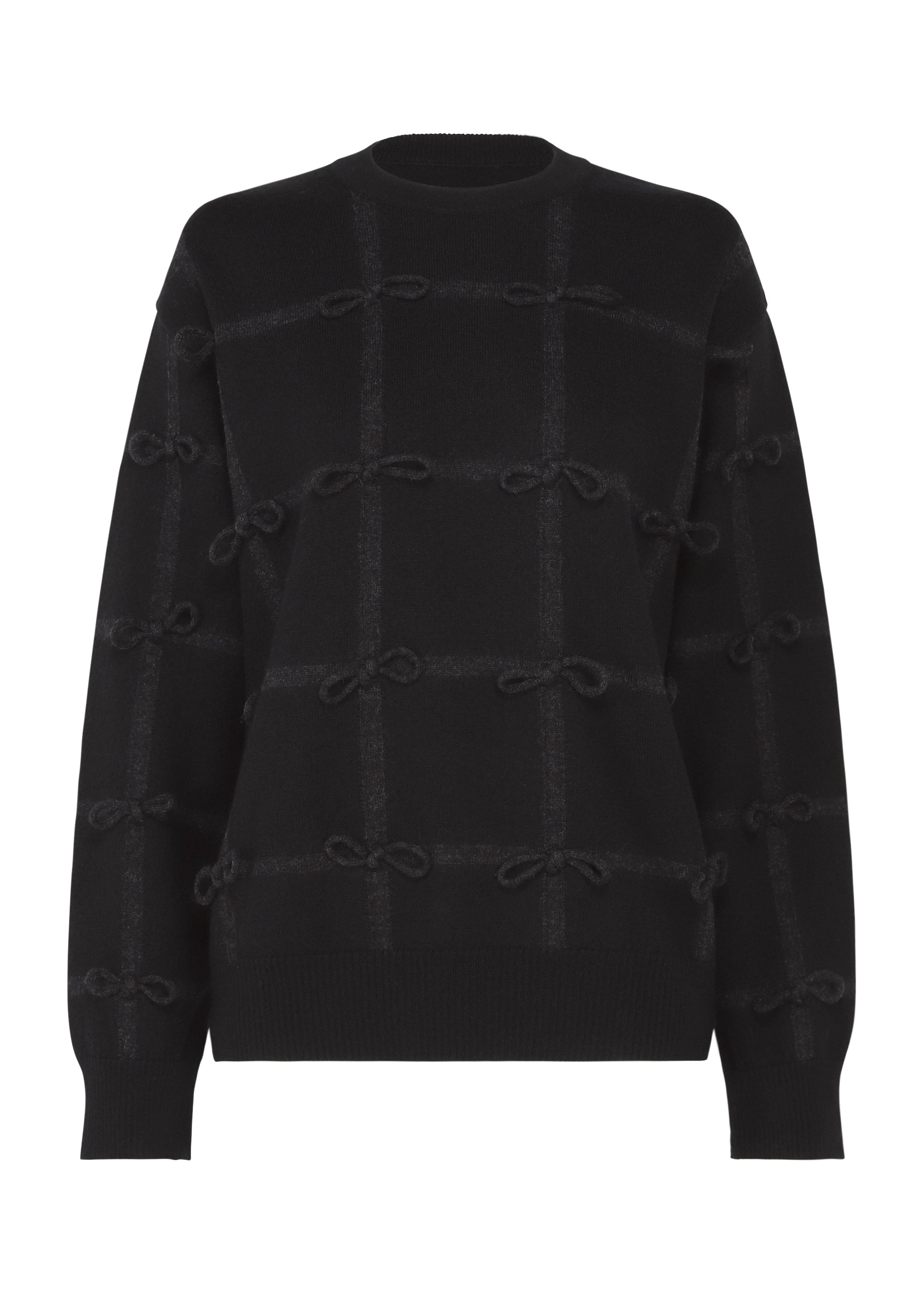 Issey Miyake RIBBON KNIT svetr černý vlněný