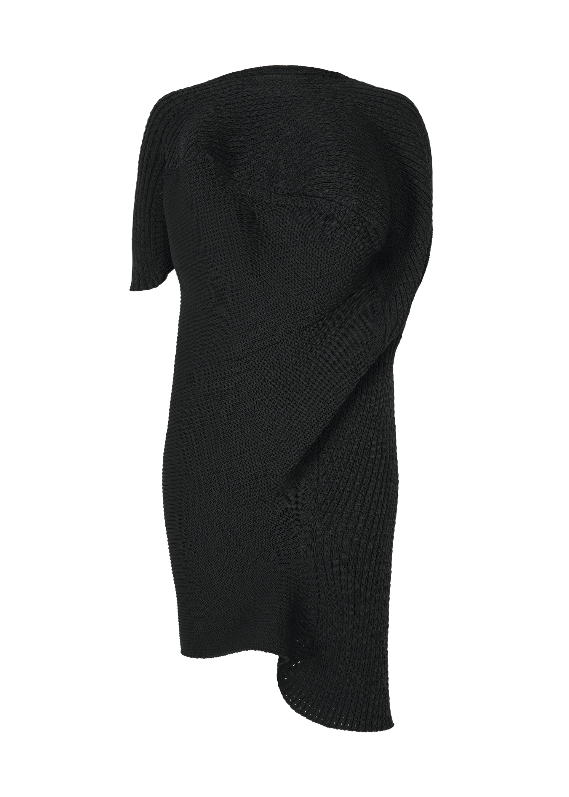 Issey Miyake Found Stone mini šaty off-white úpletové