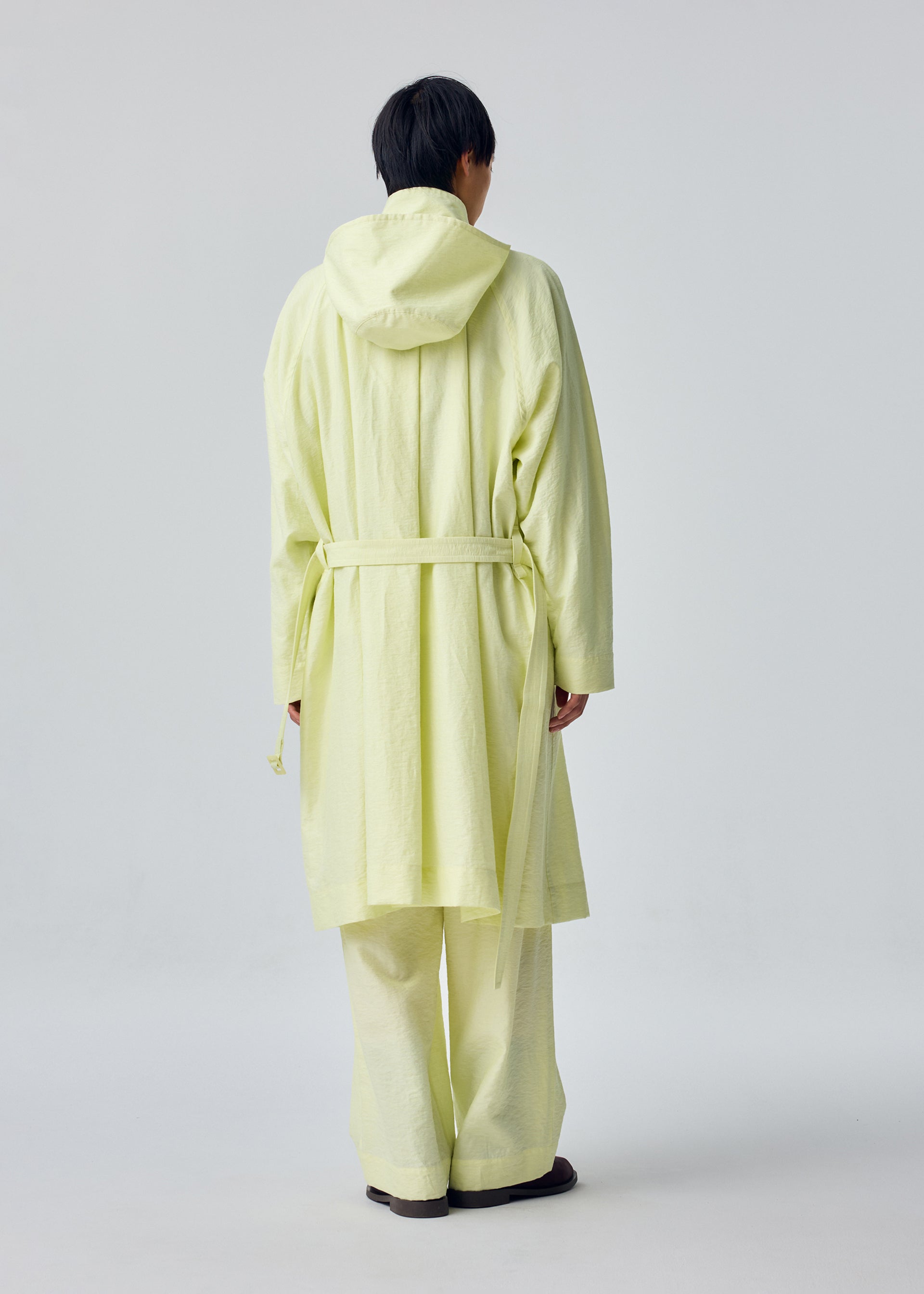 Issey Miyake Opacity kabát černý s kapucí vel. 1 průsvitný