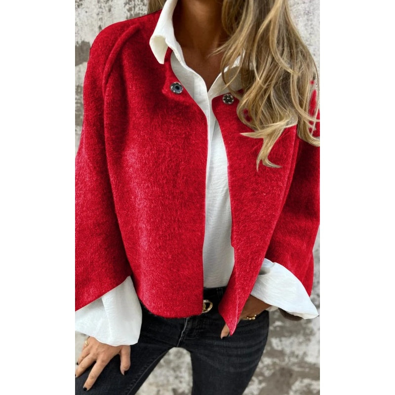Norielle krátký pletený cardigan kaki na knoflíky