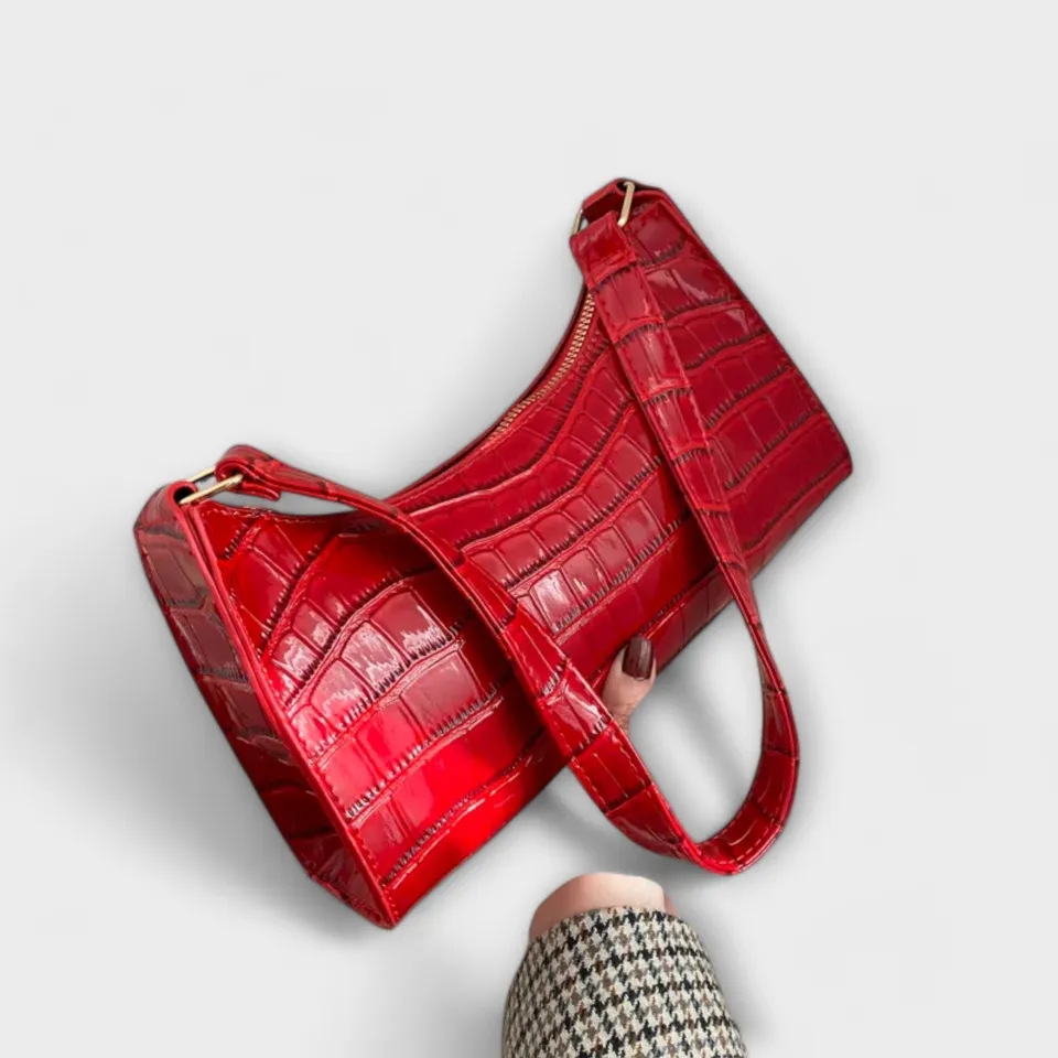 Norielle kabelka zelená croco bageta mini