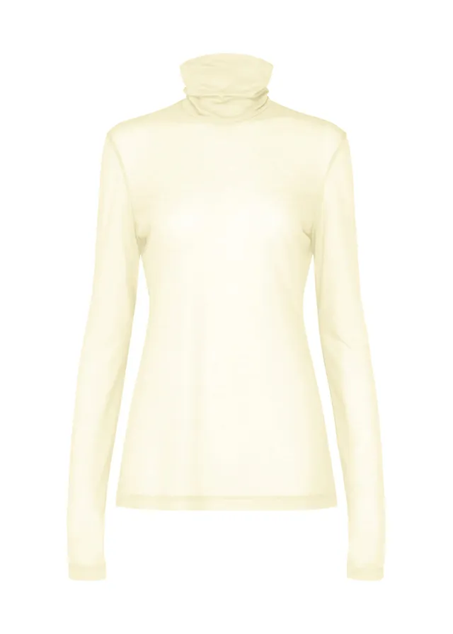 Issey Miyake Sheer Wool Jersey průsvitný rolák černý