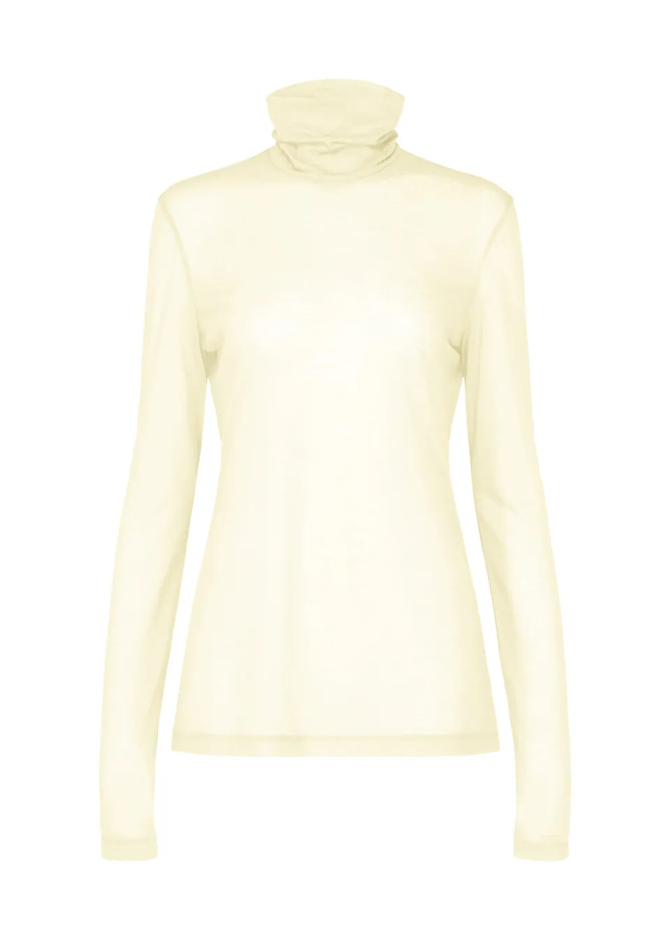 Issey Miyake Sheer Wool Jersey průsvitný rolák černý