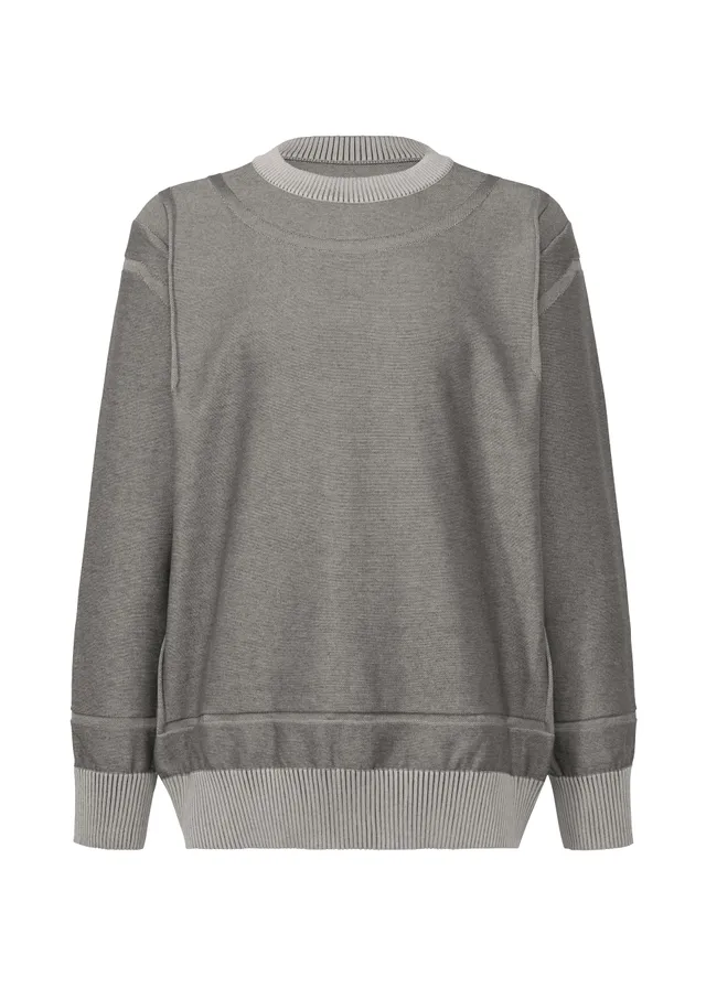 Issey Miyake Type-K 005 svetr šedý s dlouhým rukávem