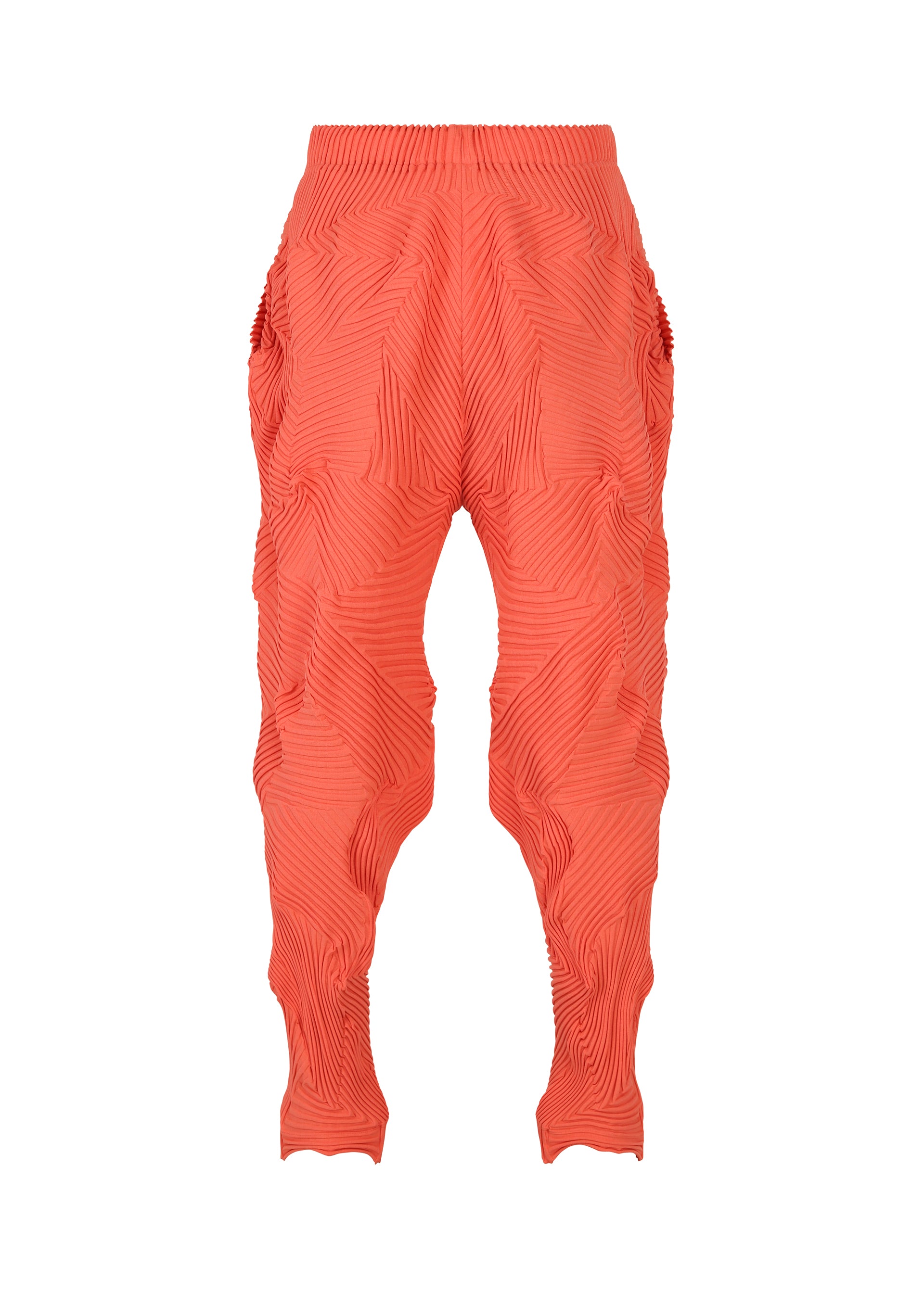 Issey Miyake Type-P 003-1 kalhoty salmon red plisované