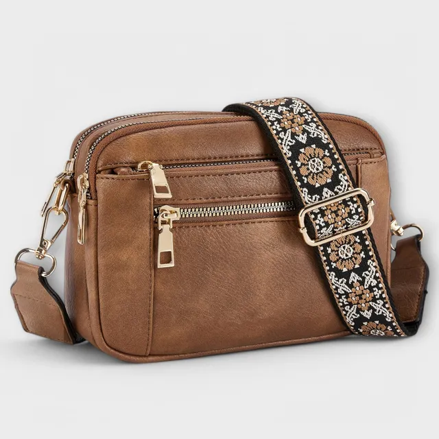 Norielle crossbody kabelka hnědá z koženky
