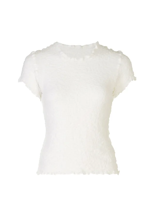 Issey Miyake Cauliflower top bílý bavlněný