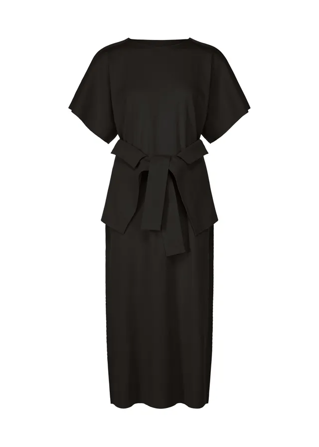 Issey Miyake Flat Jersey šaty Black bavlněné