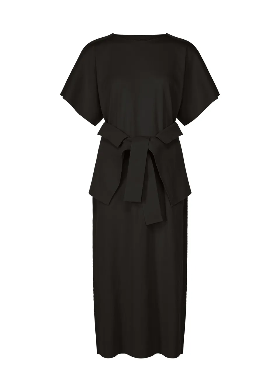 Issey Miyake Flat Jersey šaty Black bavlněné